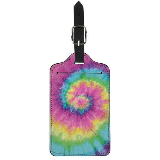 Bright Spiral Tie Dye Print Luggage Tag