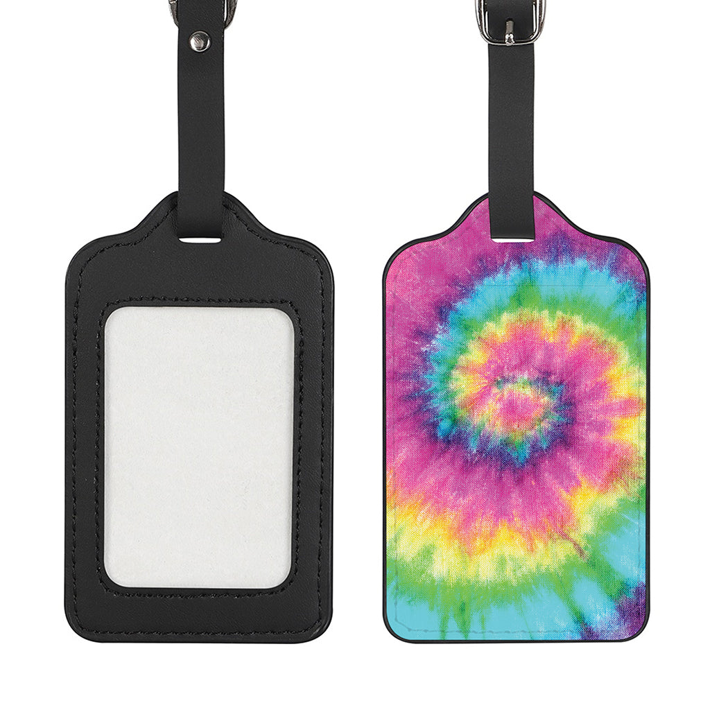 Bright Spiral Tie Dye Print Luggage Tag