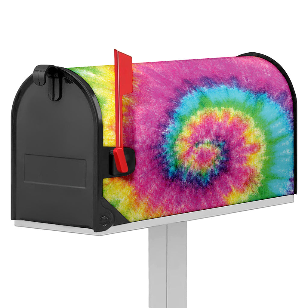 Bright Spiral Tie Dye Print Mailbox Cover