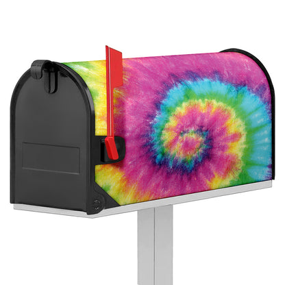 Bright Spiral Tie Dye Print Mailbox Cover