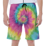 Bright Spiral Tie Dye Print Men's Beach Shorts
