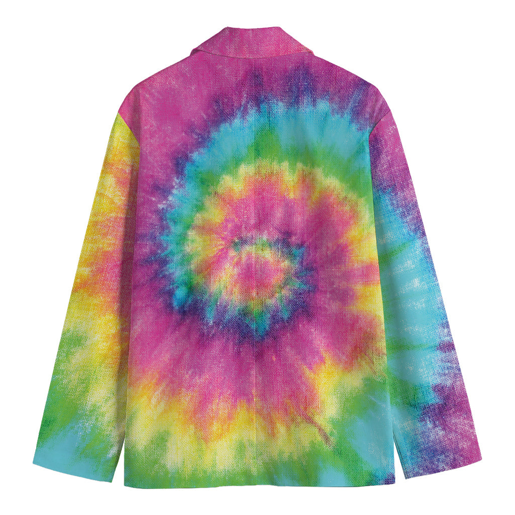Bright Spiral Tie Dye Print Men's Blazer
