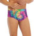Bright Spiral Tie Dye Print Men's Briefs