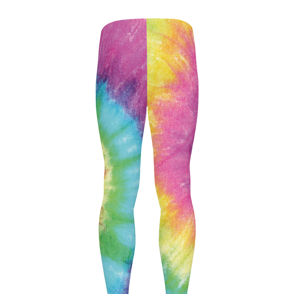 Bright Spiral Tie Dye Print Men's leggings