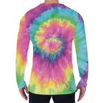 Bright Spiral Tie Dye Print Men's Long Sleeve T-Shirt