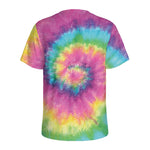 Bright Spiral Tie Dye Print Men's Sports T-Shirt