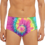 Bright Spiral Tie Dye Print Men's Triangle Swim Briefs