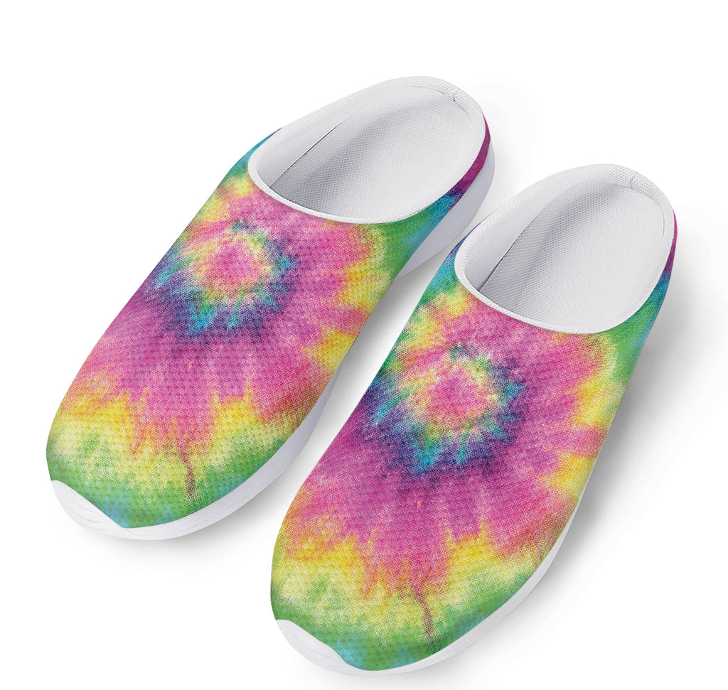 Bright Spiral Tie Dye Print Mesh Casual Shoes
