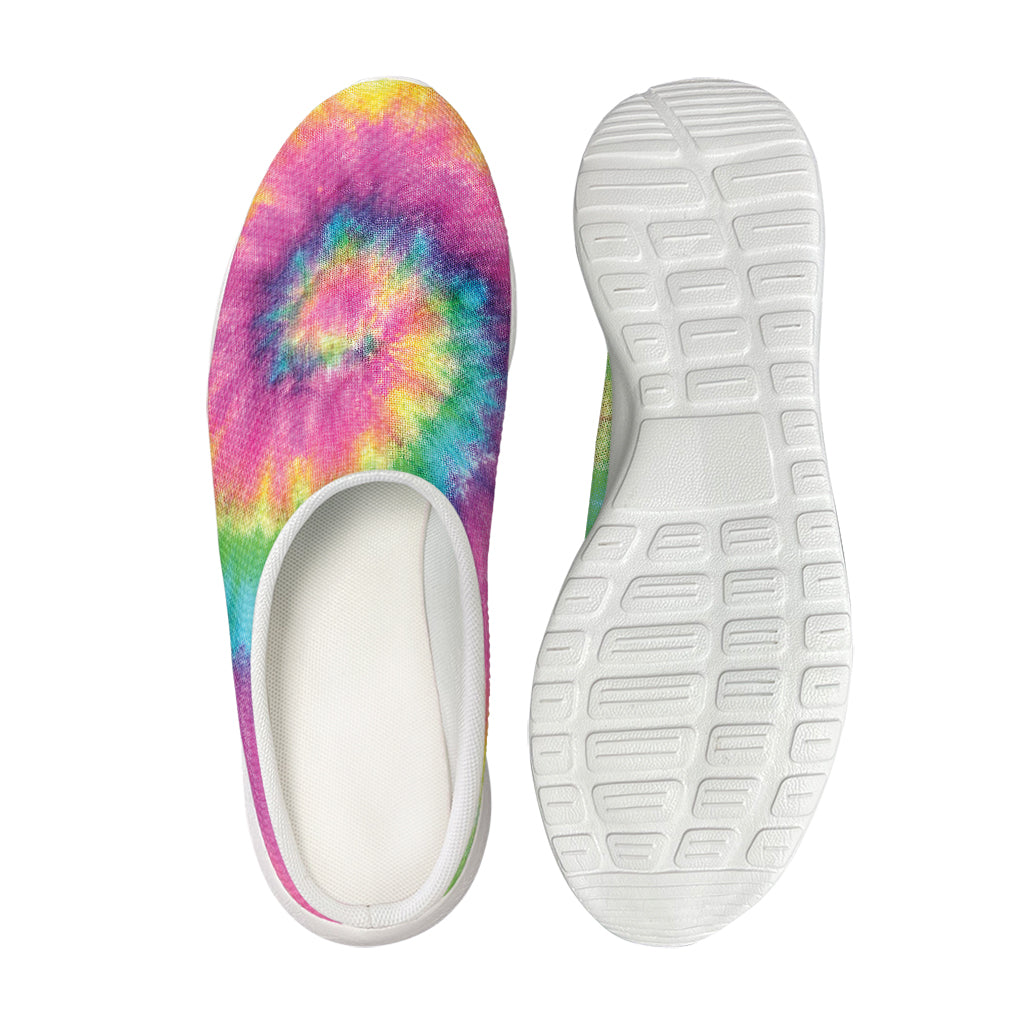 Bright Spiral Tie Dye Print Mesh Casual Shoes