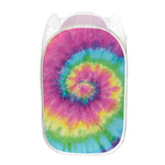 Bright Spiral Tie Dye Print Mesh Laundry Hamper