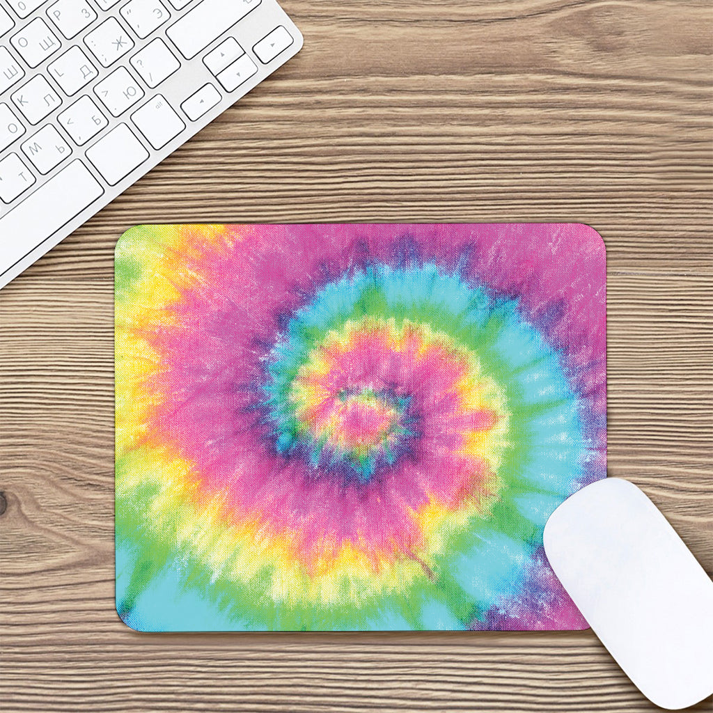 Bright Spiral Tie Dye Print Mouse Pad