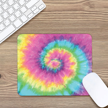 Bright Spiral Tie Dye Print Mouse Pad