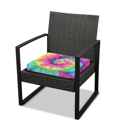 Bright Spiral Tie Dye Print Outdoor Seat Cushion Cover