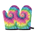 Bright Spiral Tie Dye Print Oven Mitts