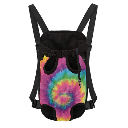 Bright Spiral Tie Dye Print Pet Carrier Backpack