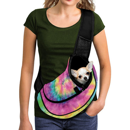 Bright Spiral Tie Dye Print Pet Sling Carrier