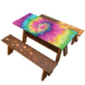 Bright Spiral Tie Dye Print Picnic Table Cover