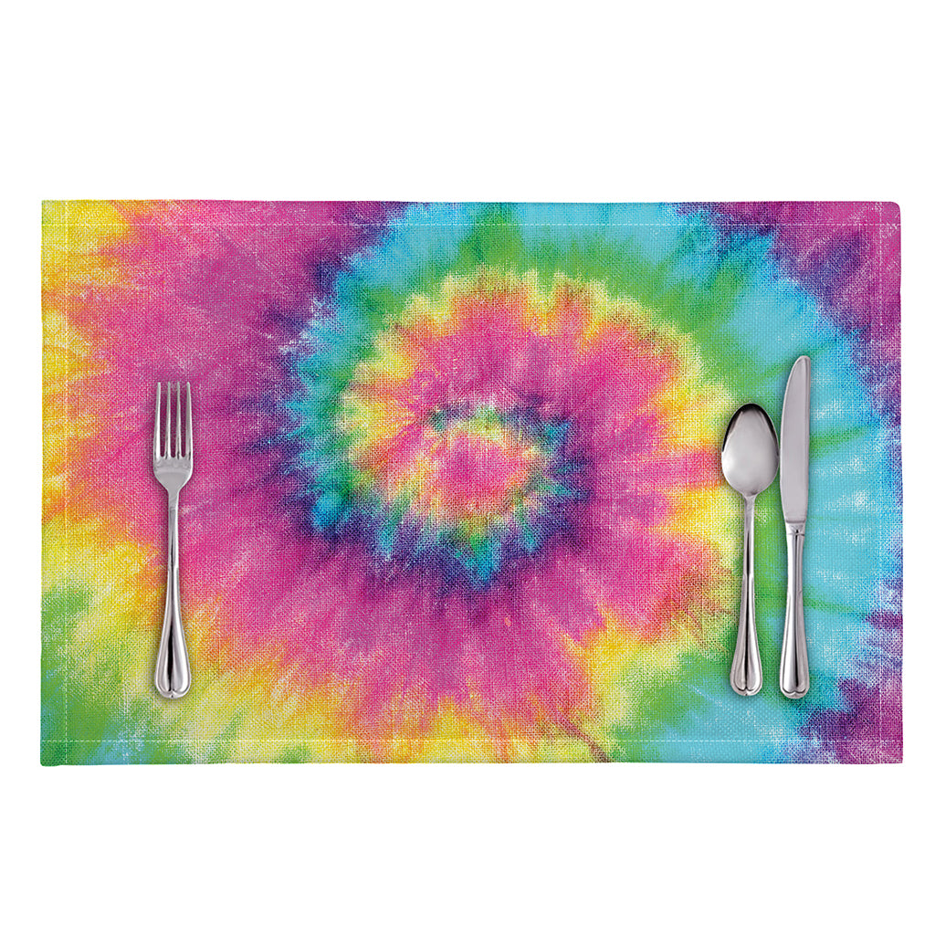 Bright Spiral Tie Dye Print Placemat