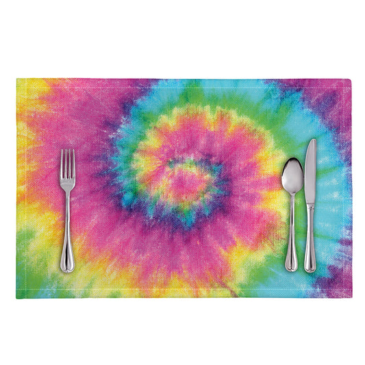Bright Spiral Tie Dye Print Placemat
