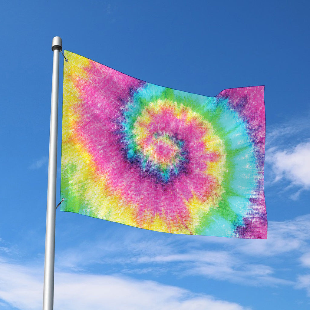 Bright Spiral Tie Dye Print Polyester Flag