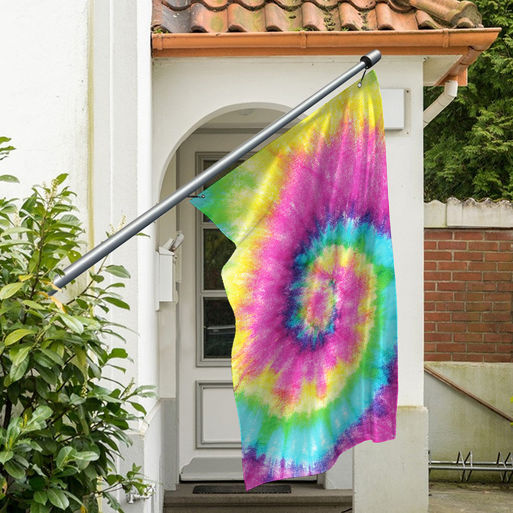 Bright Spiral Tie Dye Print Polyester Flag
