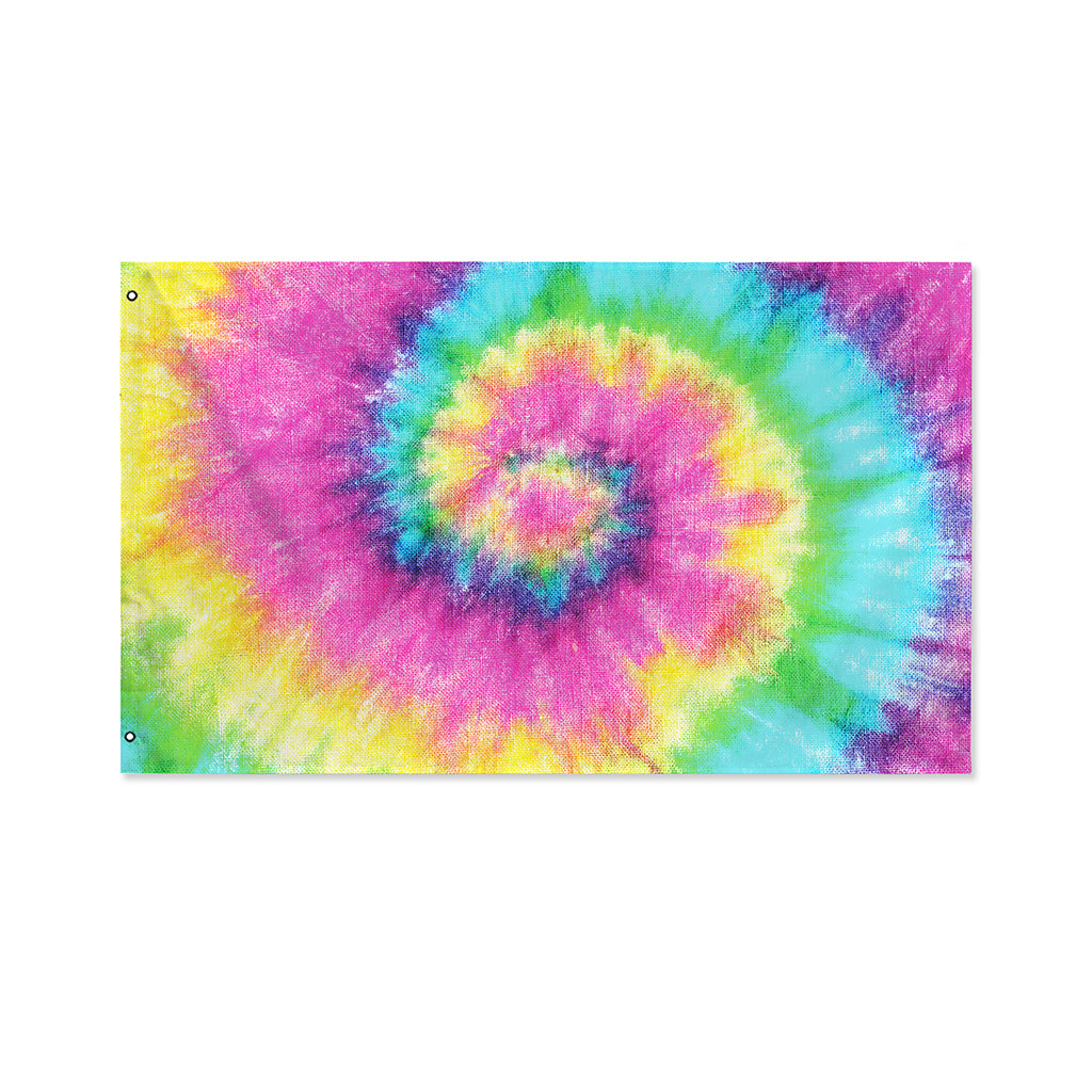 Bright Spiral Tie Dye Print Polyester Flag