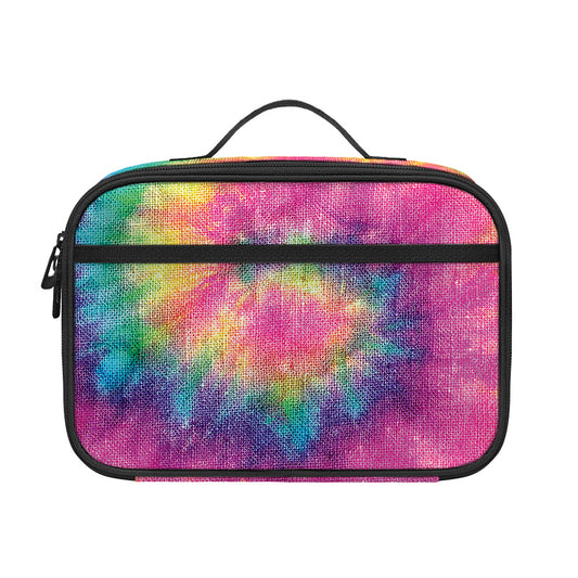 Bright Spiral Tie Dye Print Portable Lunch Bag