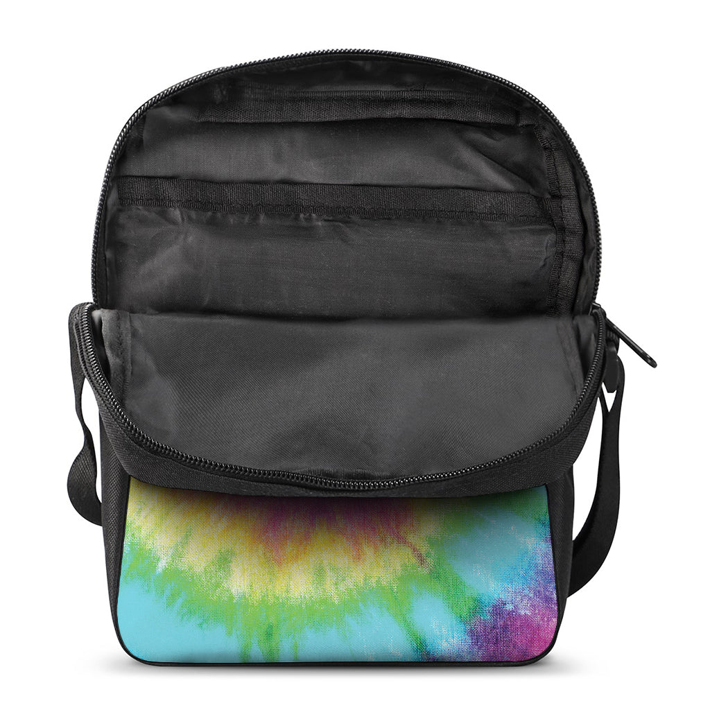 Bright Spiral Tie Dye Print Rectangular Crossbody Bag