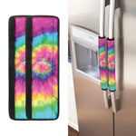 Bright Spiral Tie Dye Print Refrigerator Handle Covers