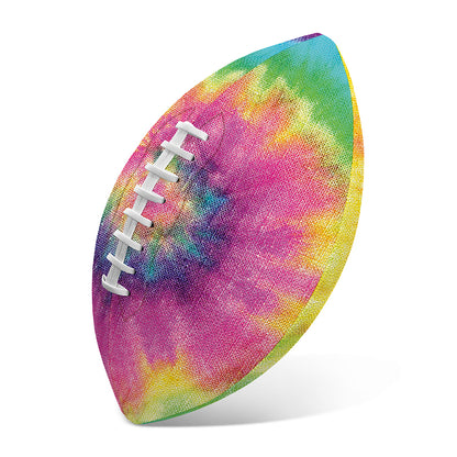 Bright Spiral Tie Dye Print Rugby Ball