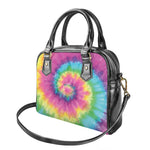 Bright Spiral Tie Dye Print Shoulder Handbag