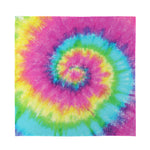 Bright Spiral Tie Dye Print Silk Bandana