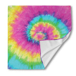 Bright Spiral Tie Dye Print Silk Bandana