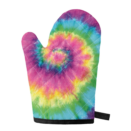 Bright Spiral Tie Dye Print Single Oven Mitt