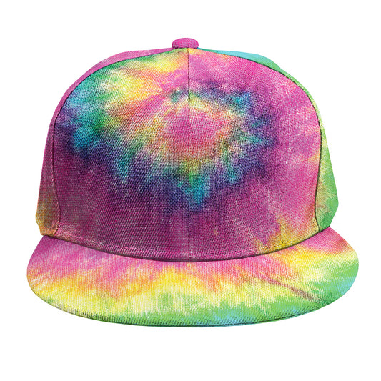 Bright Spiral Tie Dye Print Snapback Cap