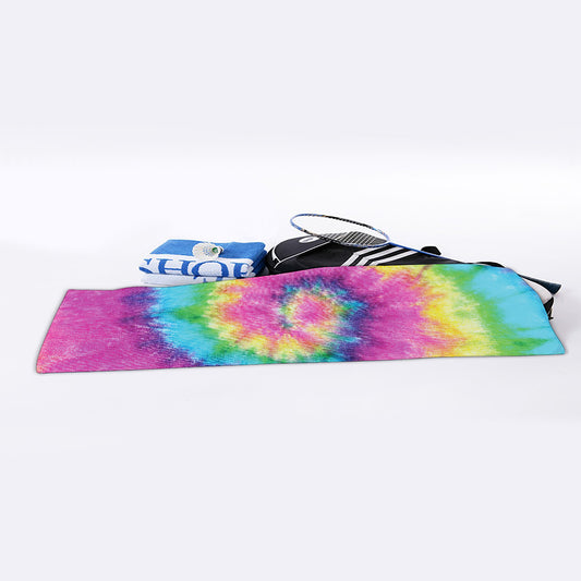 Bright Spiral Tie Dye Print Sports Towel