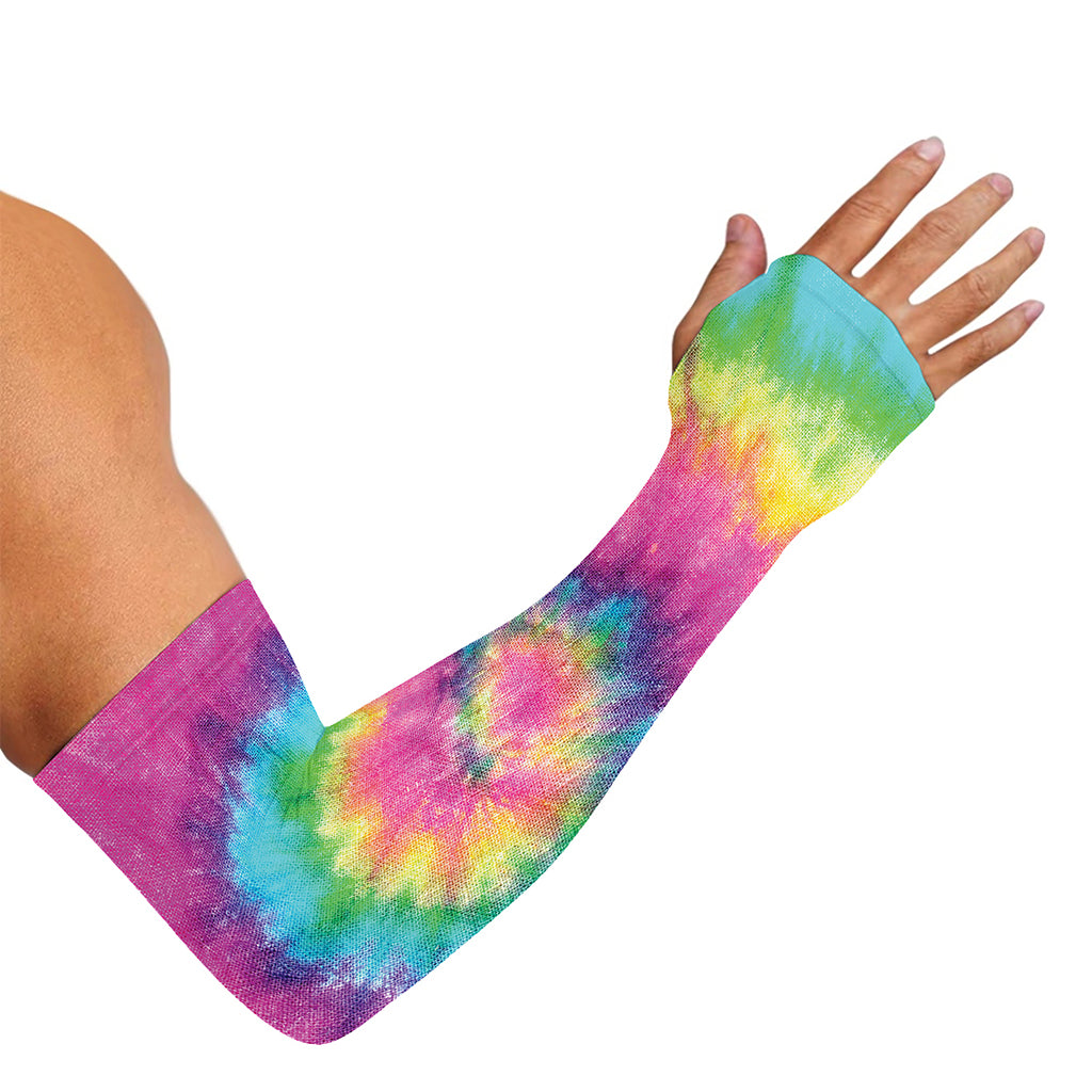 Bright Spiral Tie Dye Print Sun Protection Arm Sleeves