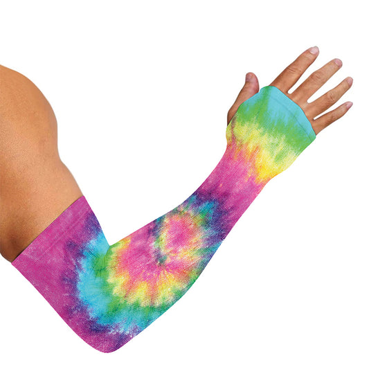Bright Spiral Tie Dye Print Sun Protection Arm Sleeves