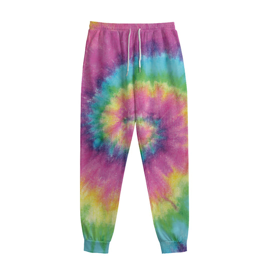 Bright Spiral Tie Dye Print Sweatpants