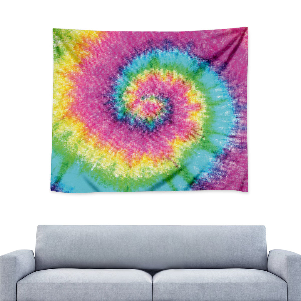 Bright Spiral Tie Dye Print Tapestry