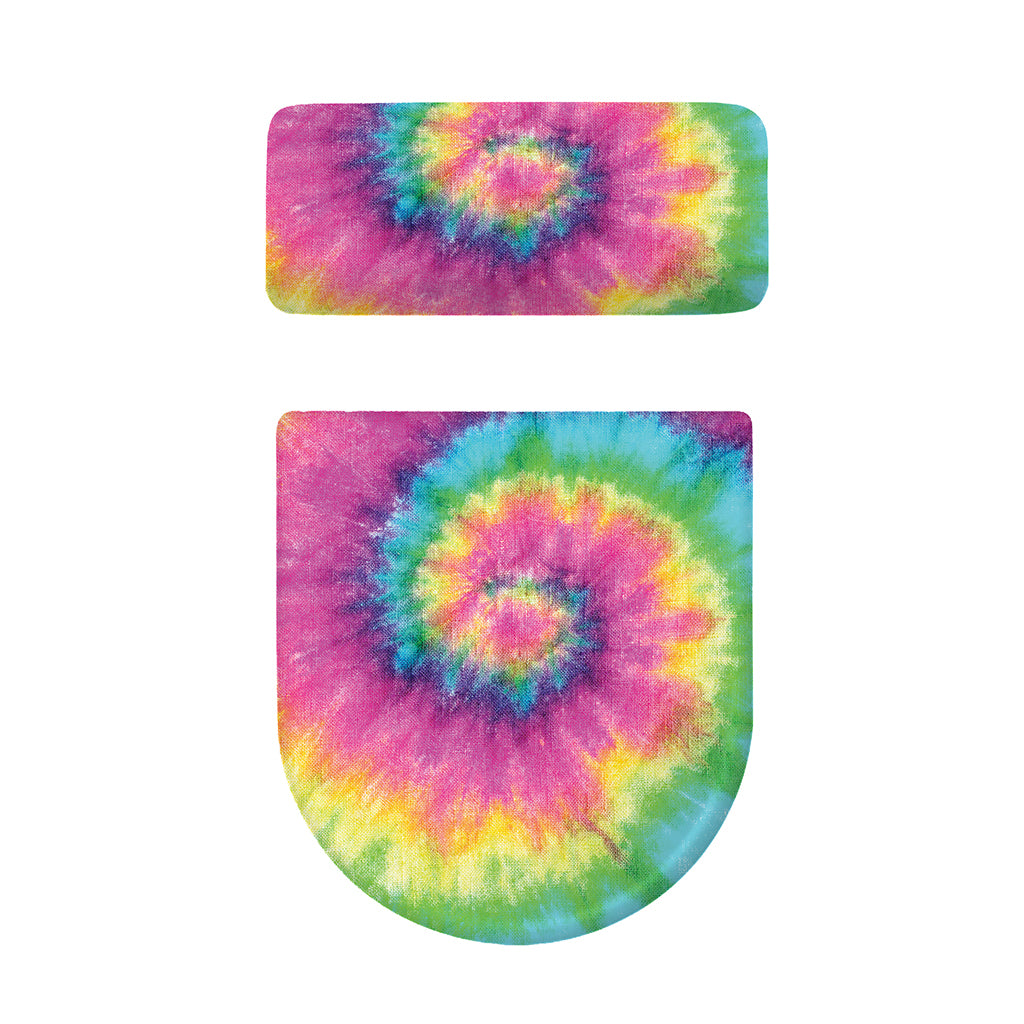 Bright Spiral Tie Dye Print Toilet Lid And Tank Cover Set