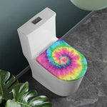 Bright Spiral Tie Dye Print Toilet Lid Cover