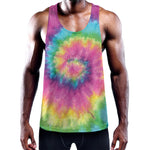Bright Spiral Tie Dye Print Training Tank Top