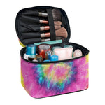 Bright Spiral Tie Dye Print Travel Makeup Bag