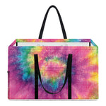 Bright Spiral Tie Dye Print Utility Tote Bag