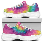Bright Spiral Tie Dye Print White Chunky Shoes