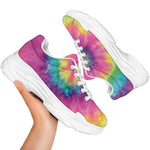 Bright Spiral Tie Dye Print White Chunky Shoes