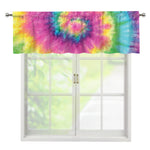 Bright Spiral Tie Dye Print Window Valance