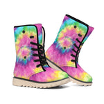Bright Spiral Tie Dye Print Winter Boots