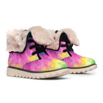 Bright Spiral Tie Dye Print Winter Boots